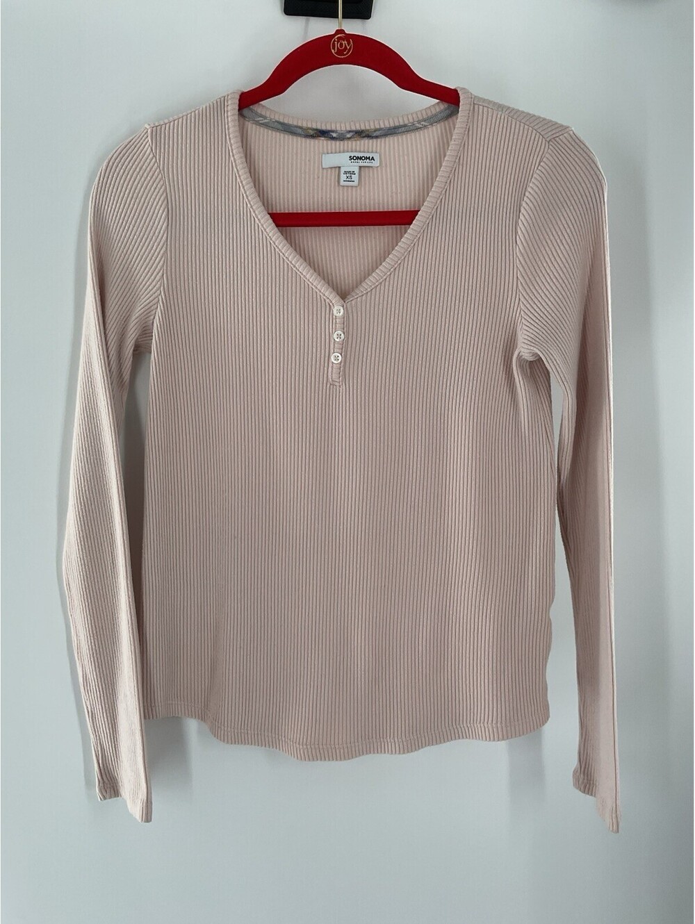 Sonoma Women’s Extra Small Light Pink Knit Ribbed Top 113